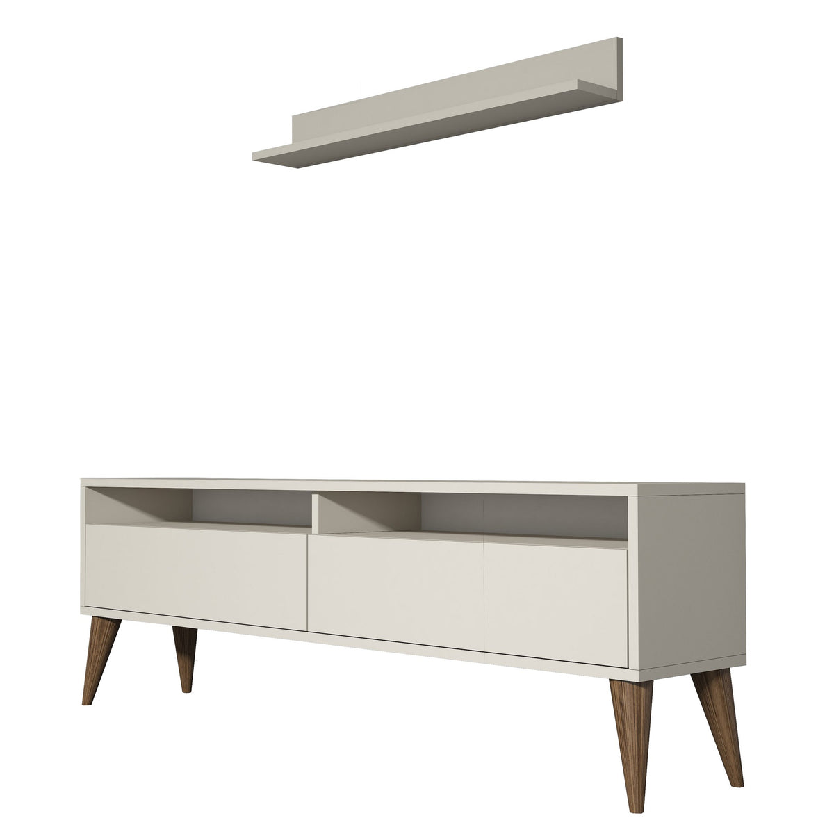 Σύνθεση Τηλεόρασης Orino Κρεμ 150x30x50 εκ. Μελαμίνης
