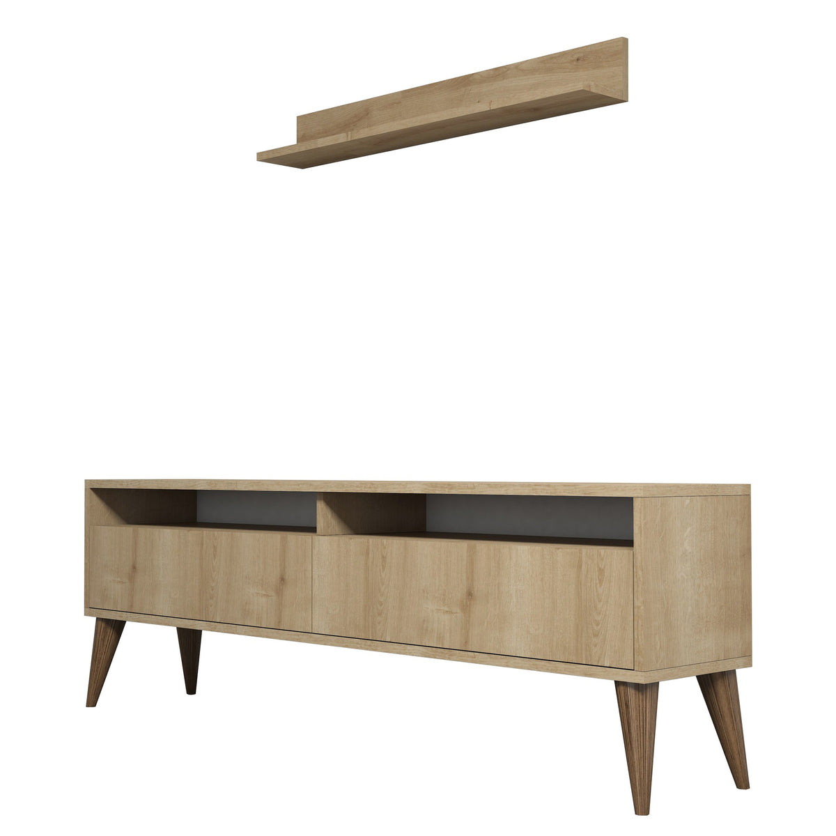 Σύνθεση Τηλεόρασης Orino Δρυς 150x30x50 εκ. Μελαμίνης