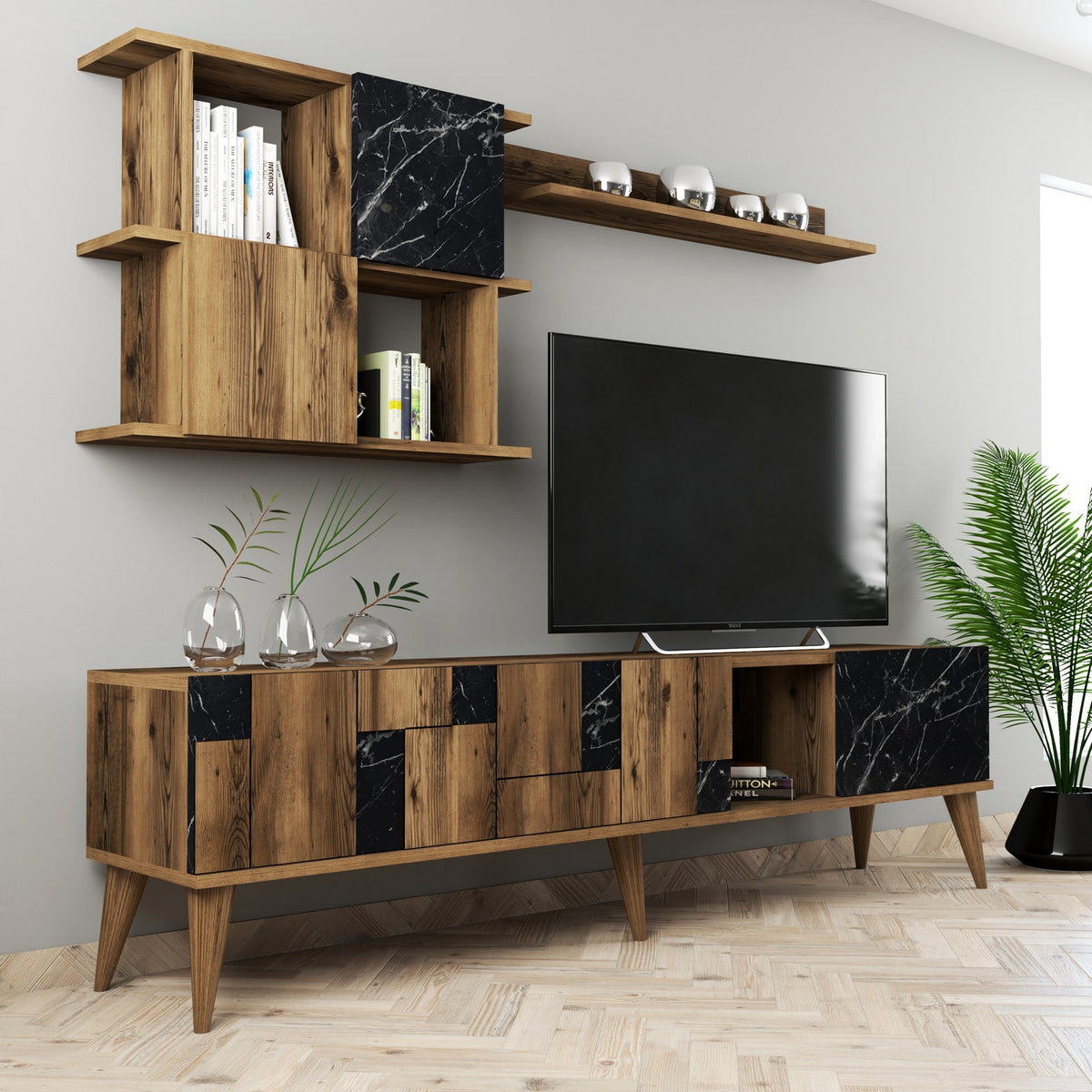 Σύνθεση Τηλεόρασης Velanidia Μαύρο 180x33.8x48.6 εκ. Μελαμίνης