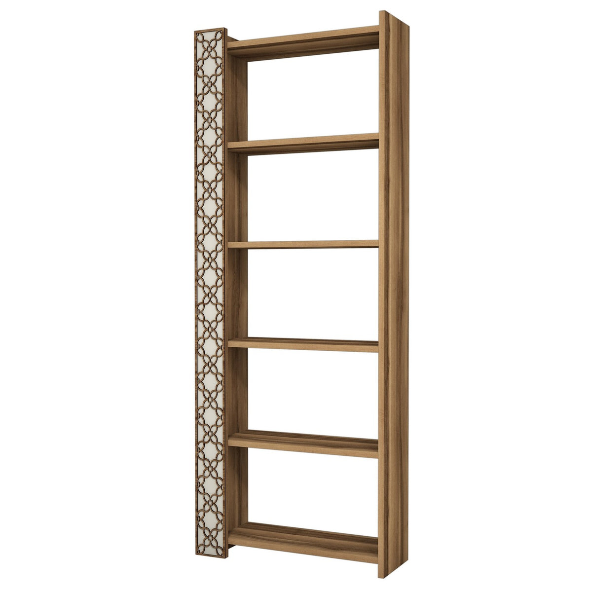 Βιβλιοθήκη Lithakia Καρυδί - Κρεμ 64.6x24.2x170 εκ. Μελαμίνης
