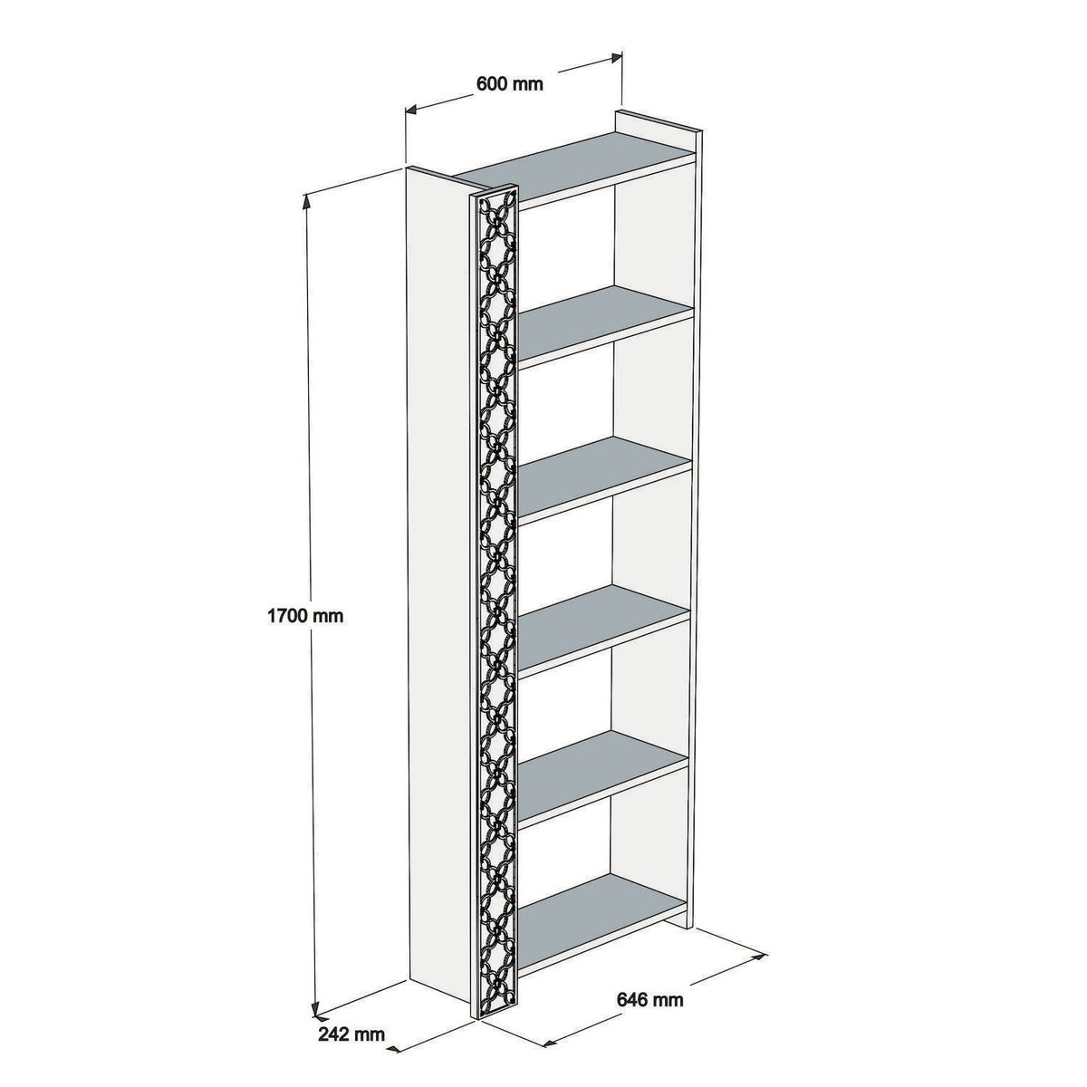 Βιβλιοθήκη Lithakia Καρυδί - Κίτρινο 64.6x24.2x170 εκ. Μελαμίνης