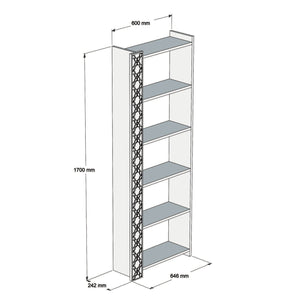Βιβλιοθήκη Lithakia Καρυδί - Κίτρινο 64.6x24.2x170 εκ. Μελαμίνης