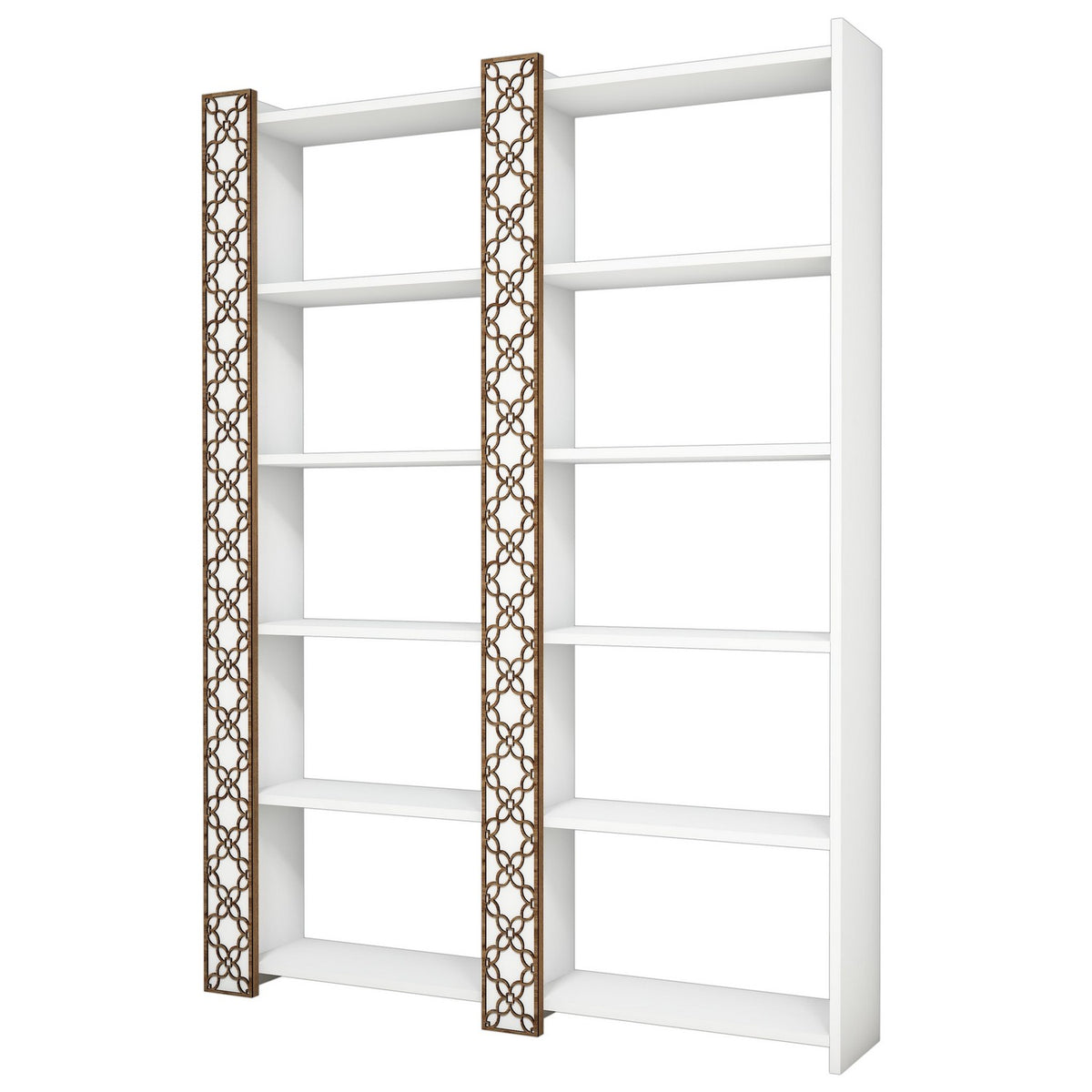 Βιβλιοθήκη Lithakia Λευκό 124.6x24.2x170 εκ. Μελαμίνης