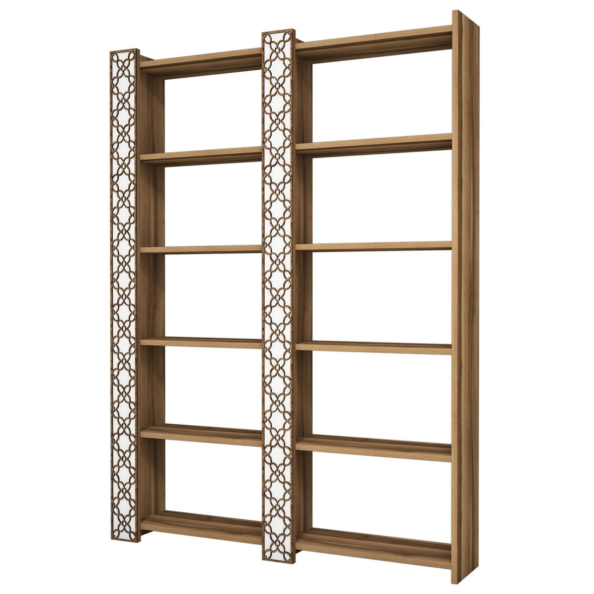 Βιβλιοθήκη Lithakia Καρυδί - Λευκό 124.6x24.2x170 εκ. Μελαμίνης