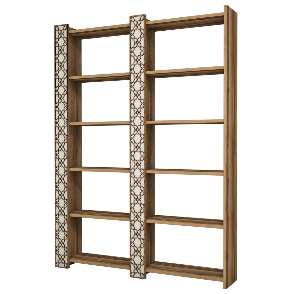 Βιβλιοθήκη Lithakia Καρυδί - Κρεμ 124.6x24.2x170 εκ. Μελαμίνης