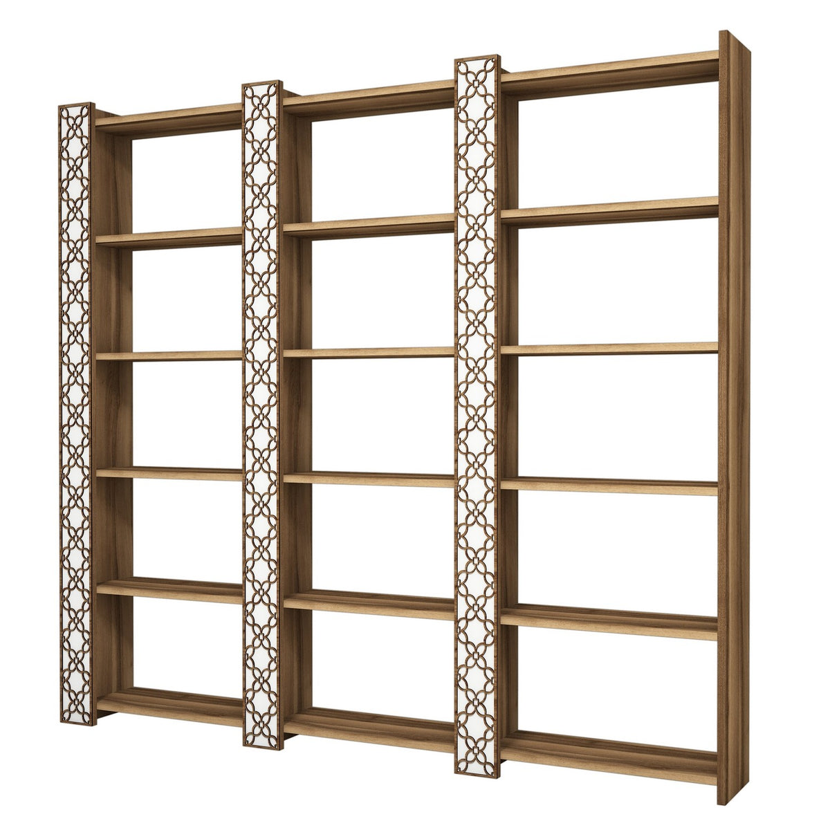 Βιβλιοθήκη Lithakia Καρυδί - Λευκό 184.6x24.2x170 εκ. Μελαμίνης