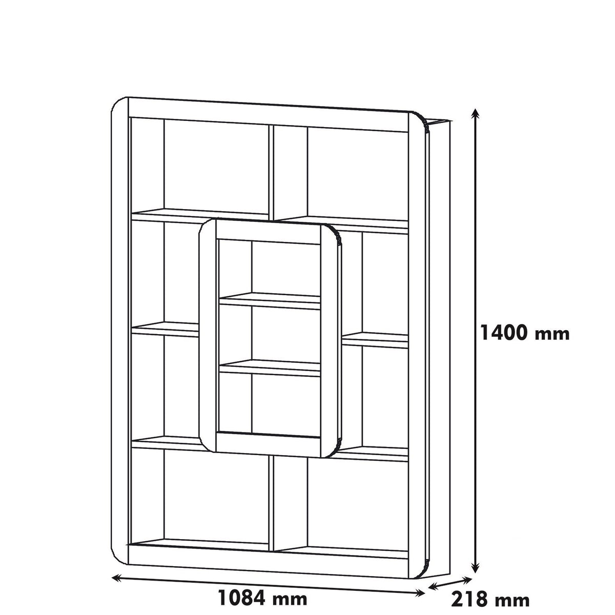 Βιβλιοθήκη Apidia Καρυδί - Κίτρινο 108.4x21.8x140 εκ. Μελαμίνης