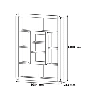 Βιβλιοθήκη Apidia Καρυδί - Κίτρινο 108.4x21.8x140 εκ. Μελαμίνης