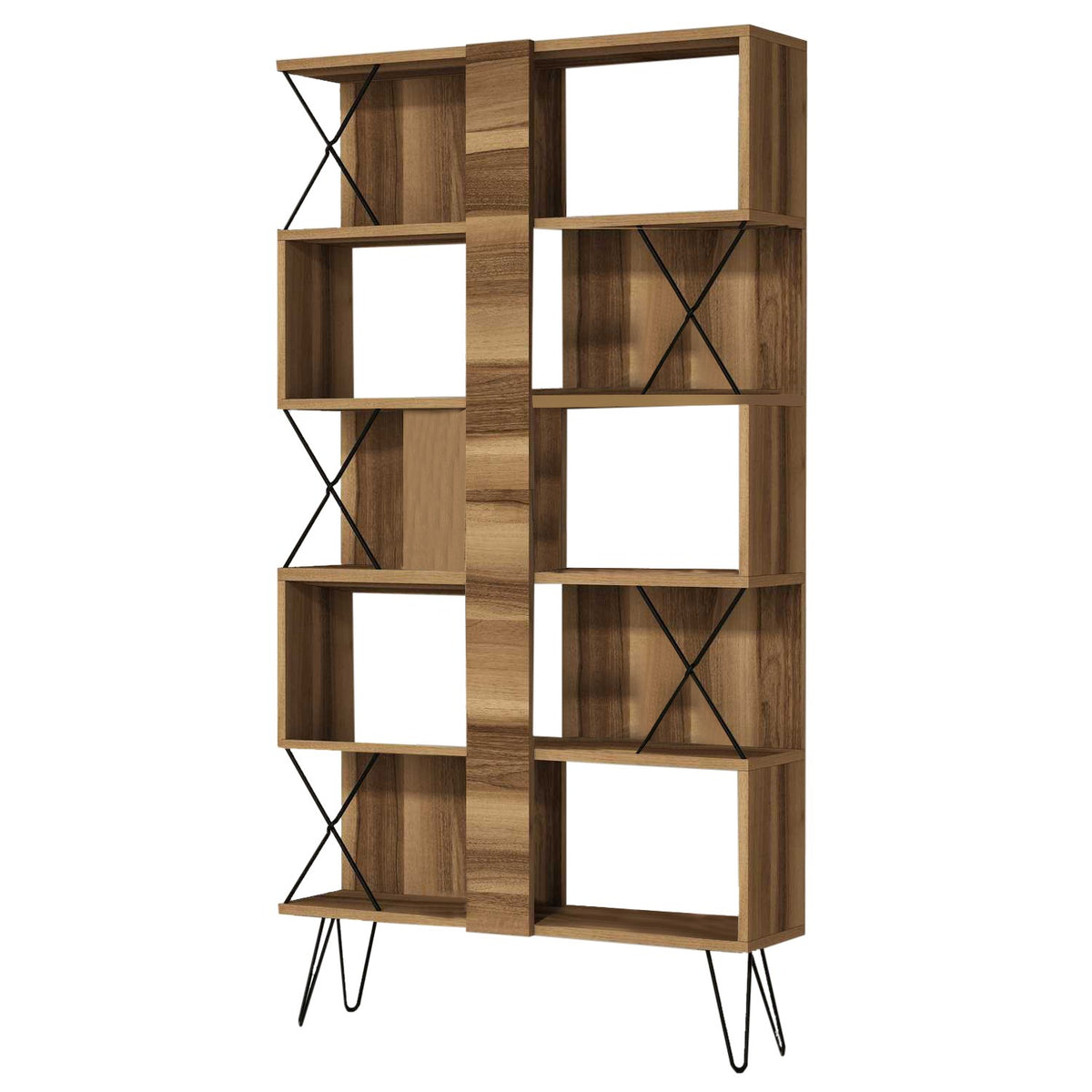 Βιβλιοθήκη Rachoni Καρυδί 90x22x167.3 εκ. Μελαμίνης