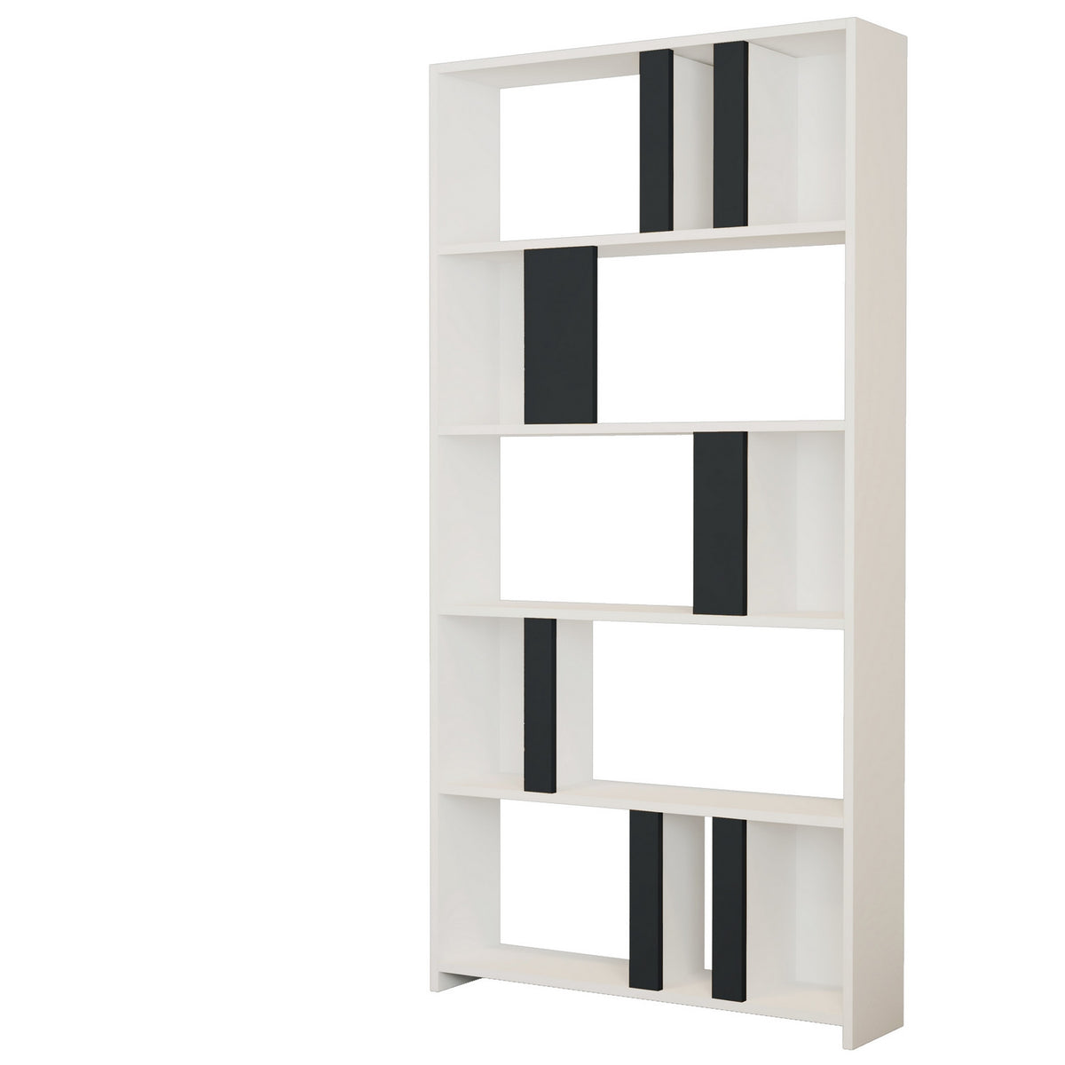 Βιβλιοθήκη Agapi Λευκό - Ανθρακί 90x20x180 εκ. Μελαμίνης