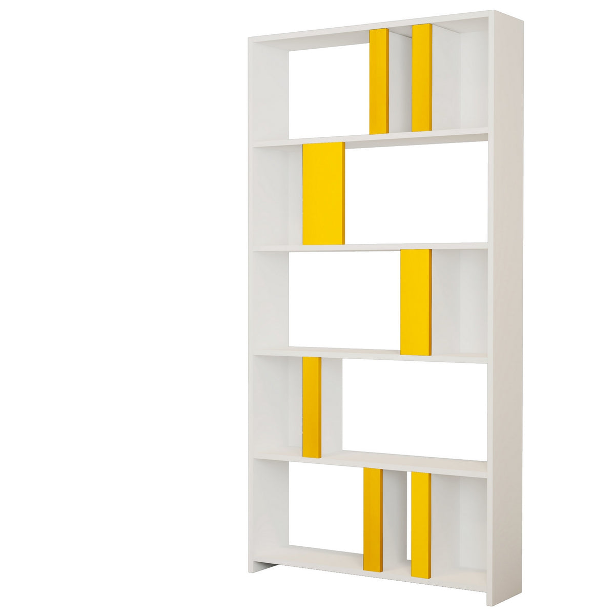 Βιβλιοθήκη Agapi Λευκό - Κίτρινο 90x20x180 εκ. Μελαμίνης