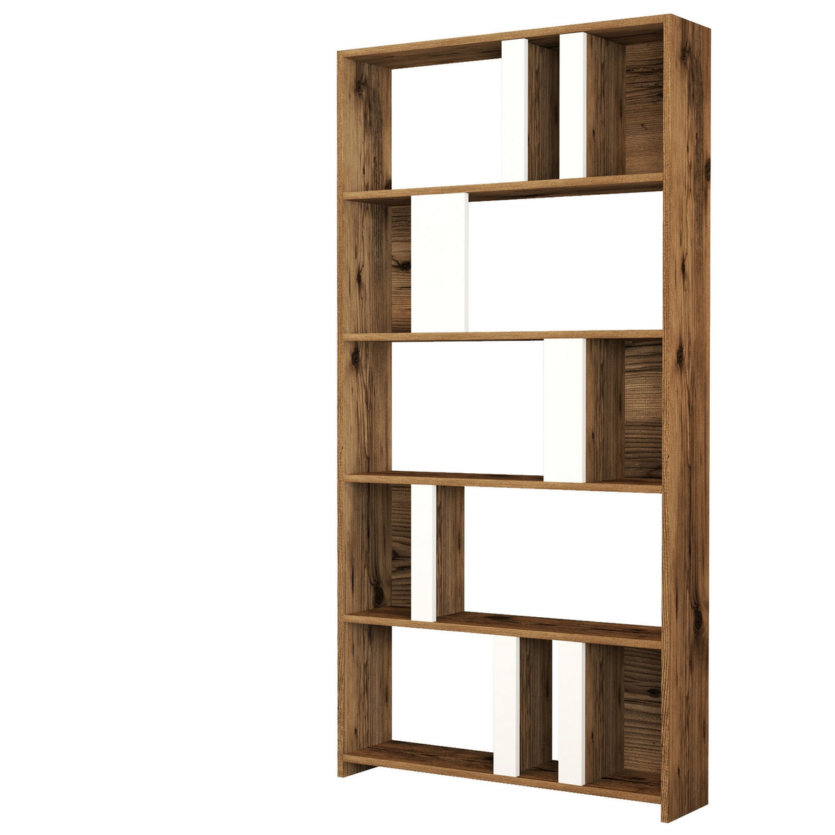 Βιβλιοθήκη Agapi Καρυδί - Λευκό 90x20x180 εκ. Μελαμίνης