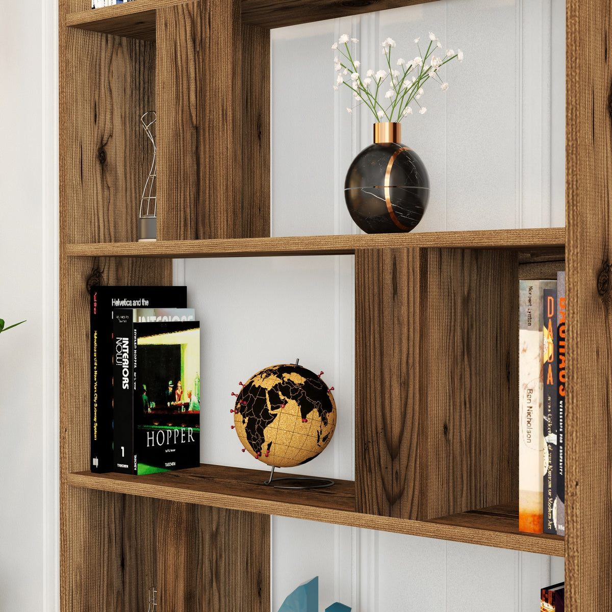 Βιβλιοθήκη Agapi Καρυδί 90x20x180 εκ. Μελαμίνης - Pakobazaar