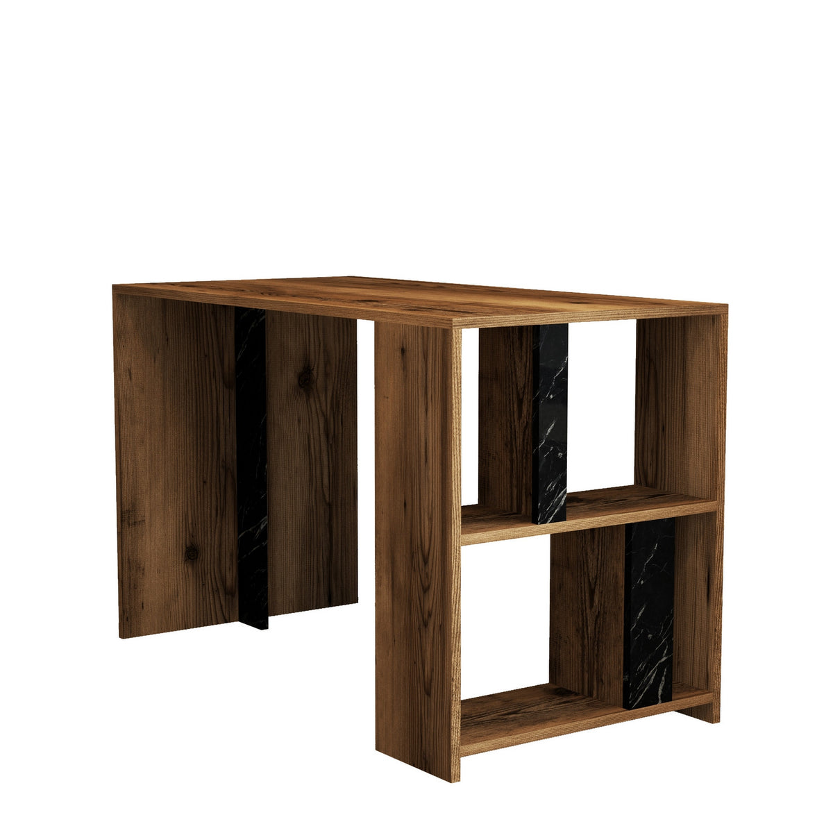 Γραφείο Agapi Καρυδί - Μαύρο Μάρμαρο 120x60x75.4 εκ. Μελαμίνης