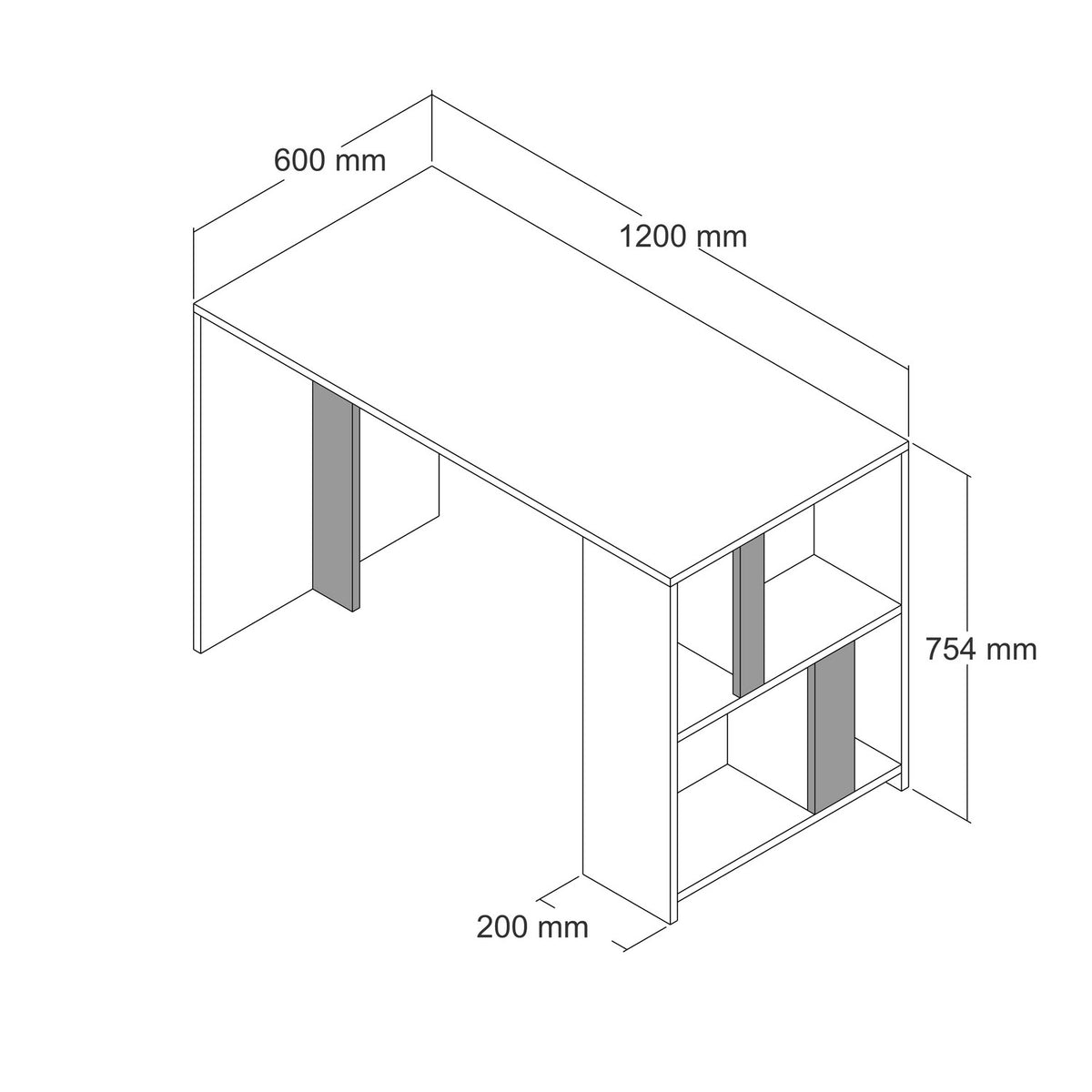 Γραφείο Agapi Με Ράφια Καρυδί 120x60x75.4 εκ. Μελαμίνης