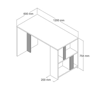 Γραφείο Agapi Με Ράφια Καρυδί 120x60x75.4 εκ. Μελαμίνης