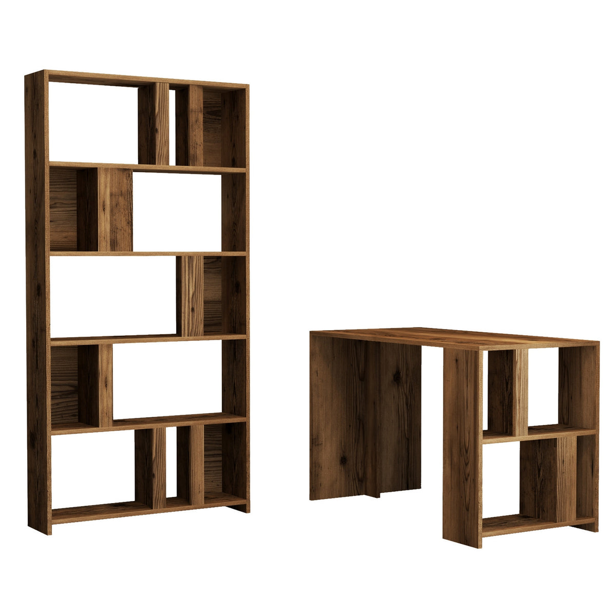 Γραφείο με Βιβλιοθήκη Agapi Καρυδί 120x60x75.4 εκ. Μελαμίνης