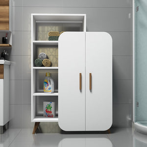 Βιβλιοθήκη Pollonia Λευκό 90x32x132 εκ. Μελαμίνης