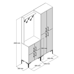 Έπιπλο Εισόδου Istiaia Καρυδί - Ανθρακί 120x35x200 εκ. Μελαμίνης