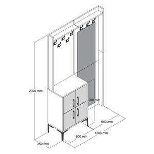 Έπιπλο Εισόδου Skaloma Καρυδί 120x35x200 εκ. Μελαμίνης