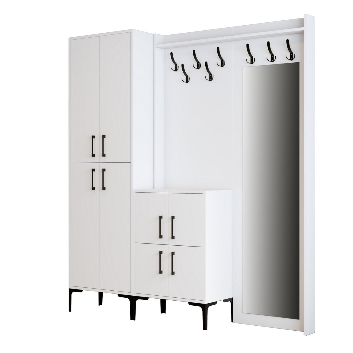 Έπιπλο Εισόδου Sesklo Λευκό 180x35x200 εκ. Μελαμίνης
