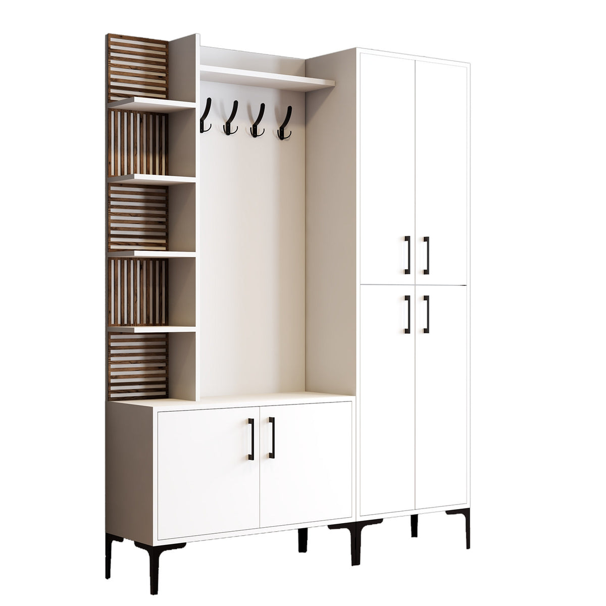 Έπιπλο Εισόδου Petra Λευκό 150x35x200 εκ. Μελαμίνης