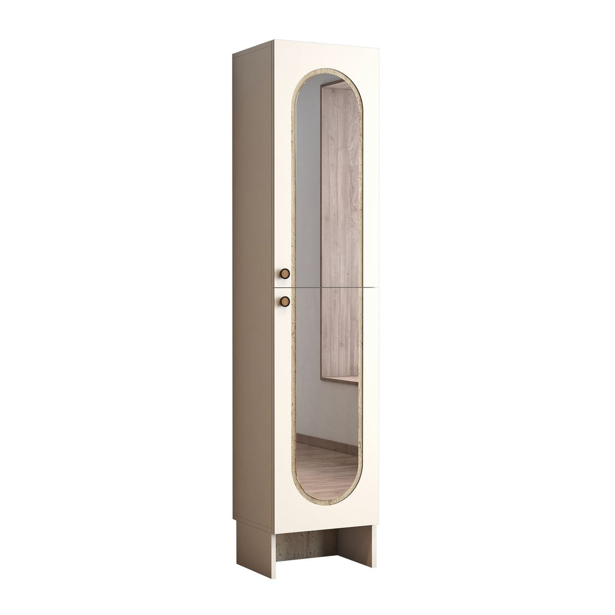 Έπιπλο Εισόδου Sarandaporo Κρεμ - Travertine 45x37x200.6 εκ. Μελαμίνης
