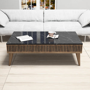 Σετ Σαλονιού Plastira Καρυδί - Μαύρο 180x35x40 εκ. Μελαμίνης