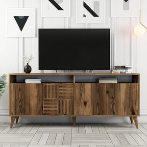 Κονσόλα Plastira Με Ράφια Καρυδί 180x35x78 εκ. Μελαμίνης