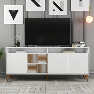Κονσόλα Plastira Με Ράφια Λευκό 180x35x78 εκ. Μελαμίνης