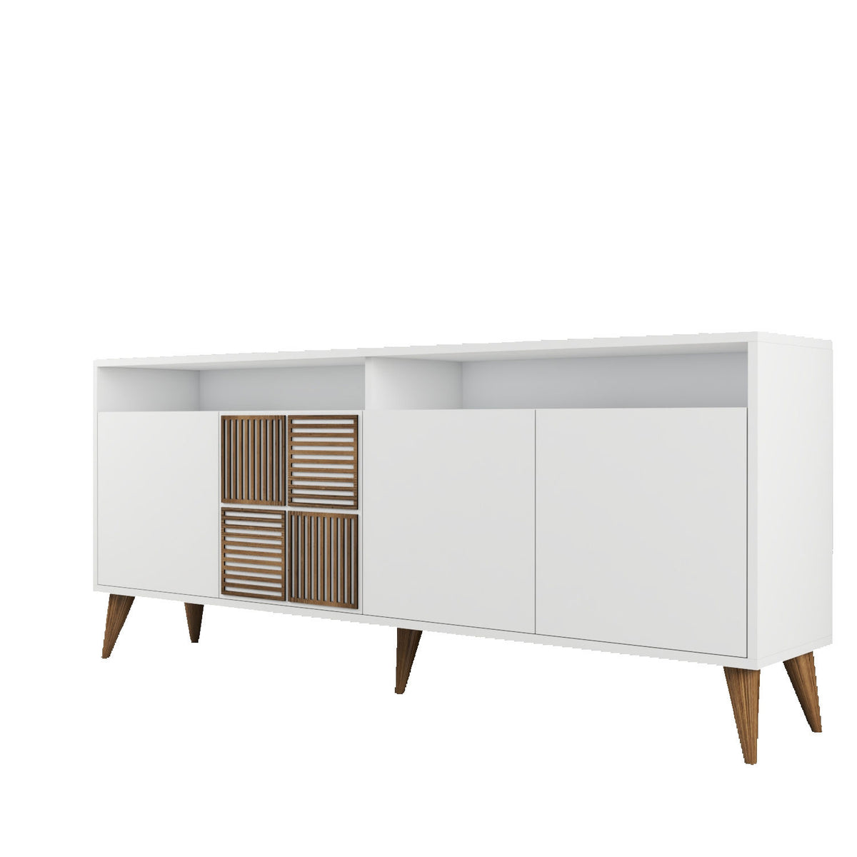 Κονσόλα Plastira Με Ράφια Λευκό 180x35x78 εκ. Μελαμίνης