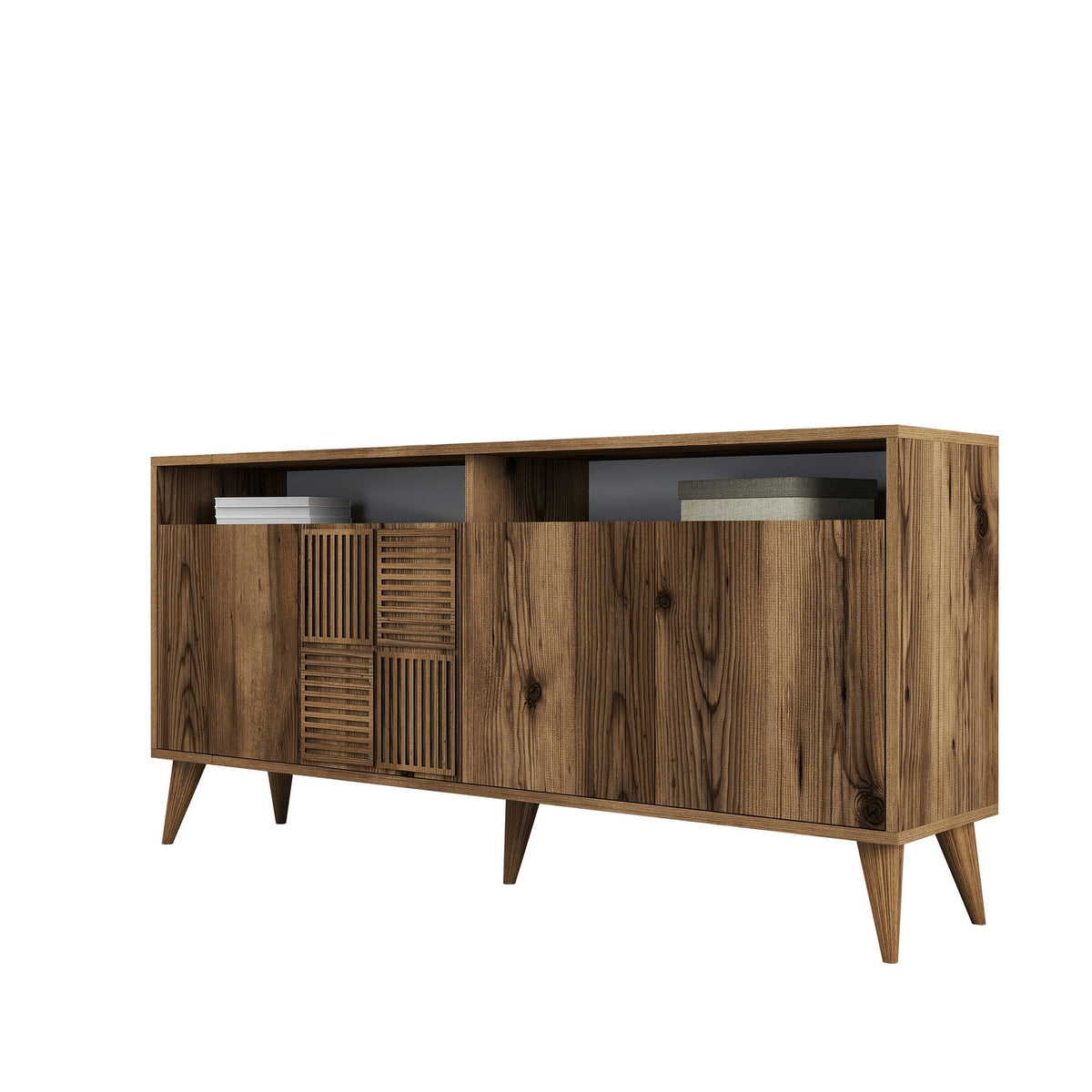 Κονσόλα Plastira Καρυδί 160x35x78 εκ. Μελαμίνης