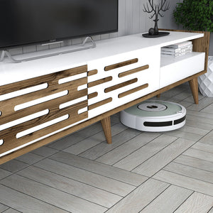 Σύνθεση Τηλεόρασης Profitis Καρυδί - Λευκό 180x45x35 εκ. Μελαμίνης
