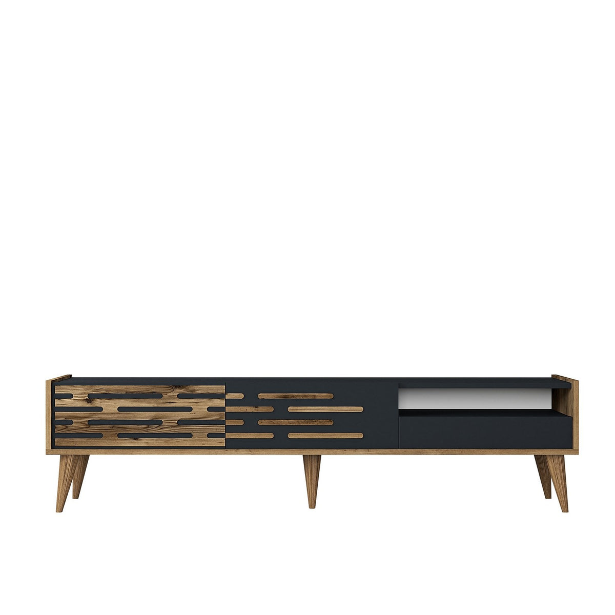 Έπιπλο Τηλεόρασης Profitis Καρυδί - Ανθρακί 180x45x35 εκ. Μελαμίνης