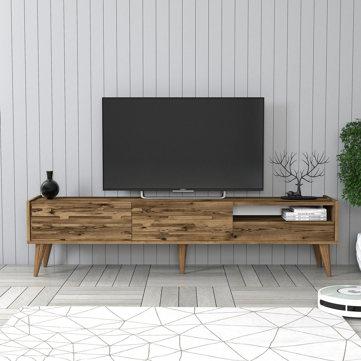 Έπιπλο Τηλεόρασης Profitis Καρυδί 180x45x35 εκ. Μελαμίνης