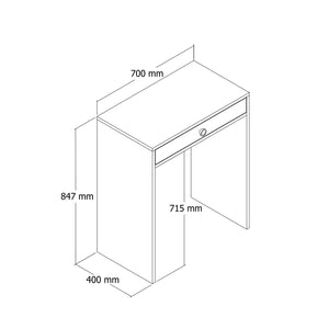 Τουαλέτα Vouni Καρυδί - Κρεμ 70x40x84.7 εκ. Μελαμίνης