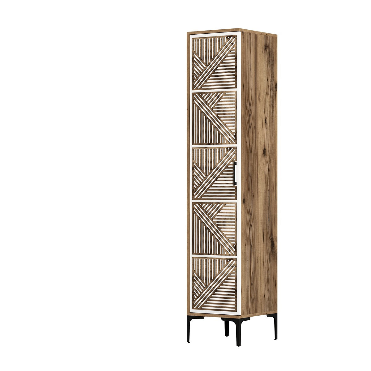 Ντουλάπα Pitsidia Καρυδί - Λευκό 40x47.5x201.4 εκ. Μελαμίνης - Pakobazaar