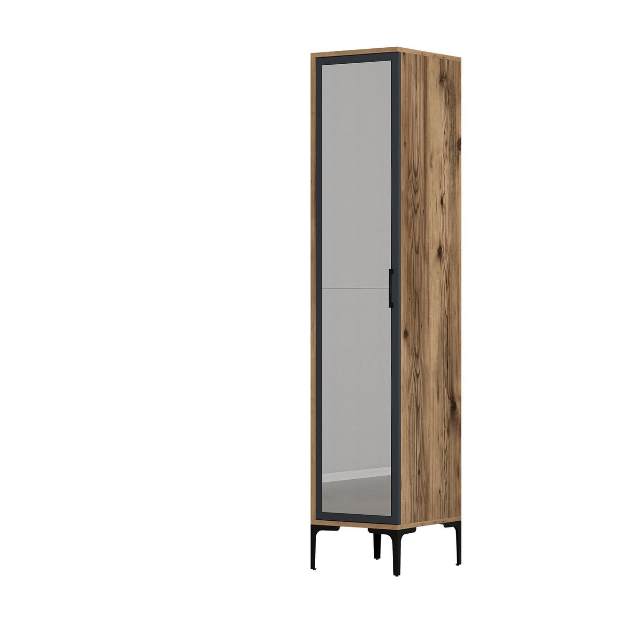 Ντουλάπα Pitsidia Καρυδί - Ανθρακί 40x47.5x201.4 εκ. Μελαμίνης Κωδ. 5404