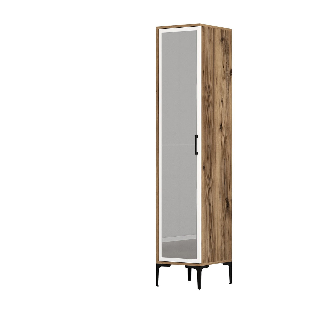 Ντουλάπα Pirgaki Καρυδί - Λευκό 40x47.5x201.4 εκ. Μελαμίνης - Pakobazaar