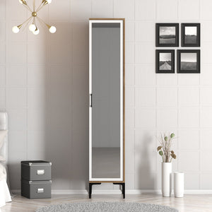 Ντουλάπα Pirgaki Καρυδί - Λευκό 40x47.5x201.4 εκ. Μελαμίνης - Pakobazaar