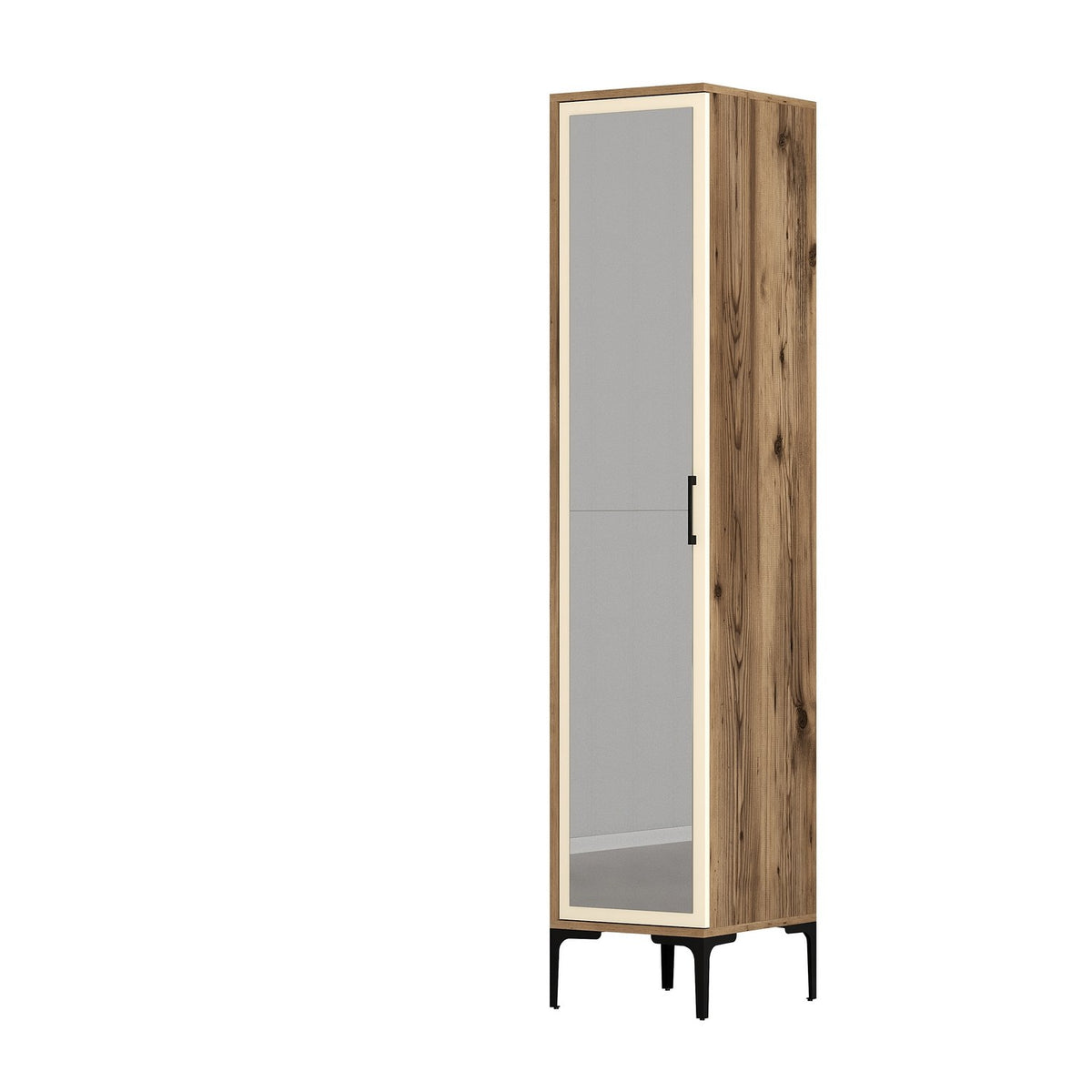 Ντουλάπα Pirgaki Καρυδί - Κρεμ 40x47.5x201.4 εκ. Μελαμίνης - Pakobazaar