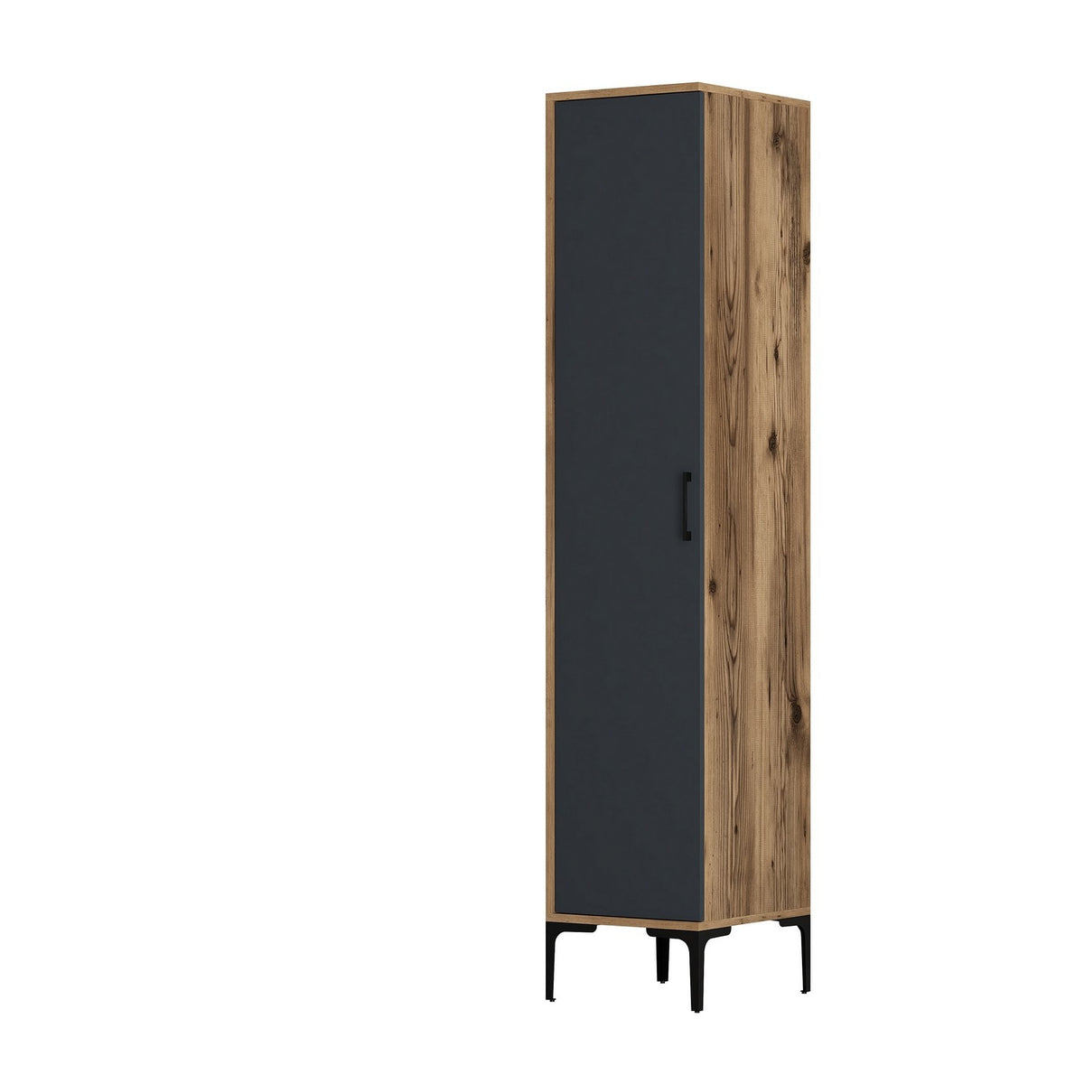 Ντουλάπα Plataria Καρυδί - Ανθρακί 40x47.5x201.4 εκ. Μελαμίνης