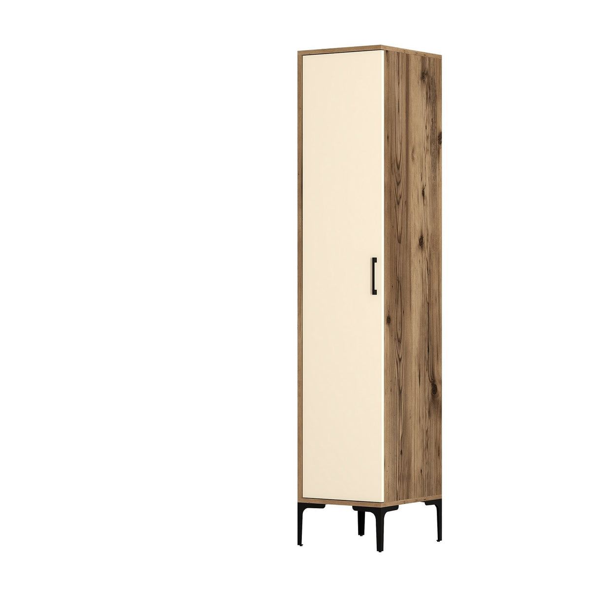 Ντουλάπα Plataria Καρυδί - Κρεμ 40x47.5x201.4 εκ. Μελαμίνης