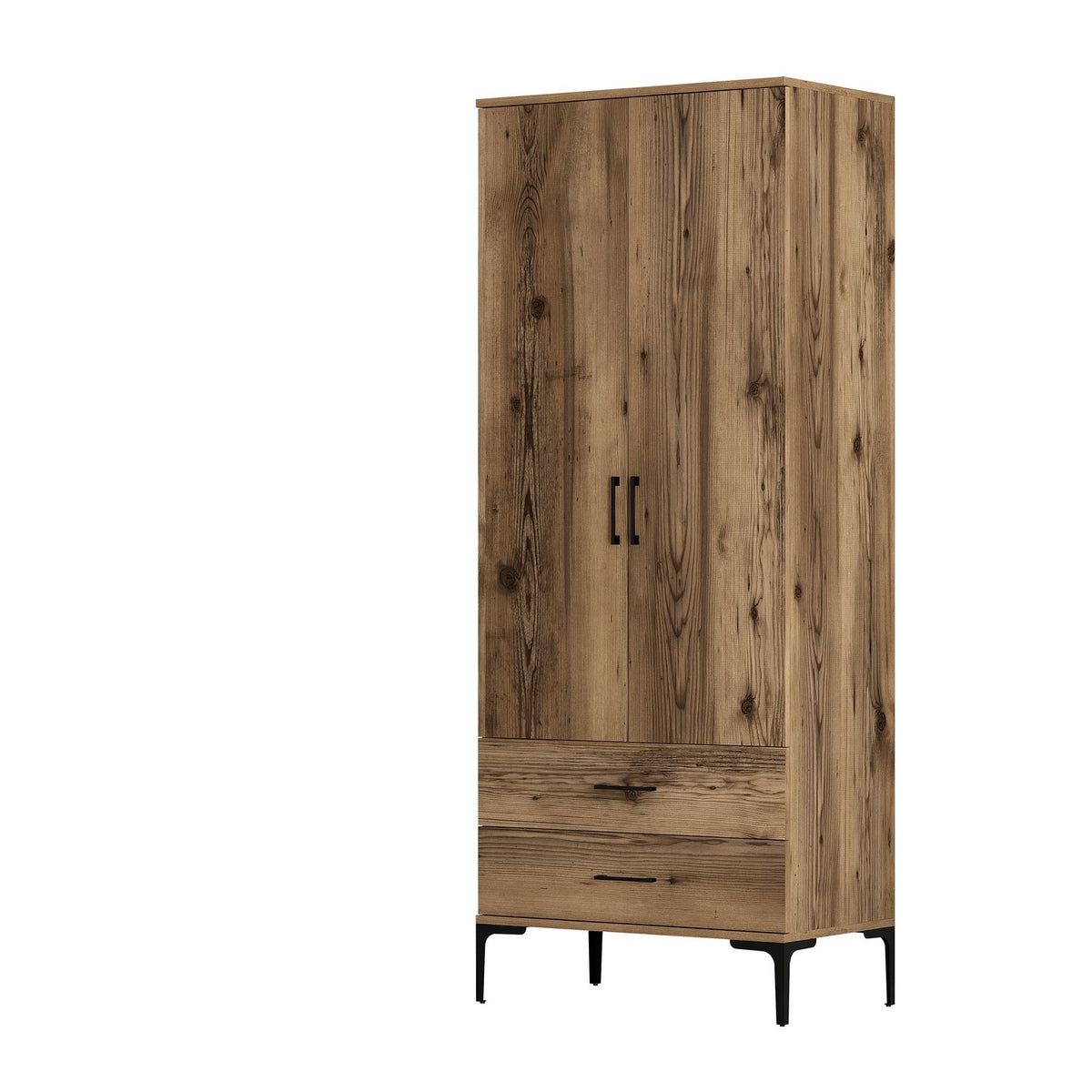 Ντουλάπα Platania Καρυδί 80x47.5x201.4 εκ. Μελαμίνης