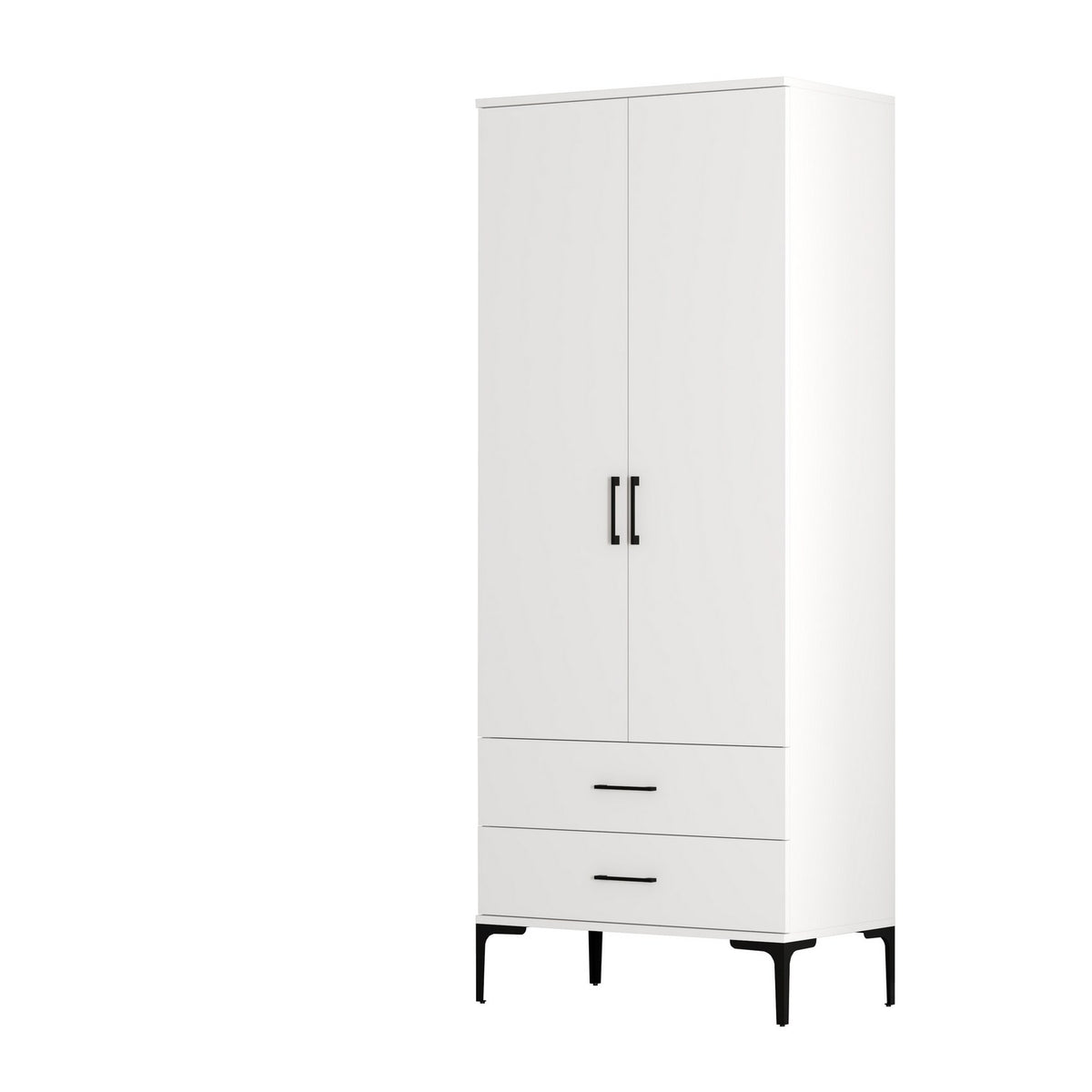 Ντουλάπα Platania Λευκό 80x47.5x201.4 εκ. Μελαμίνης