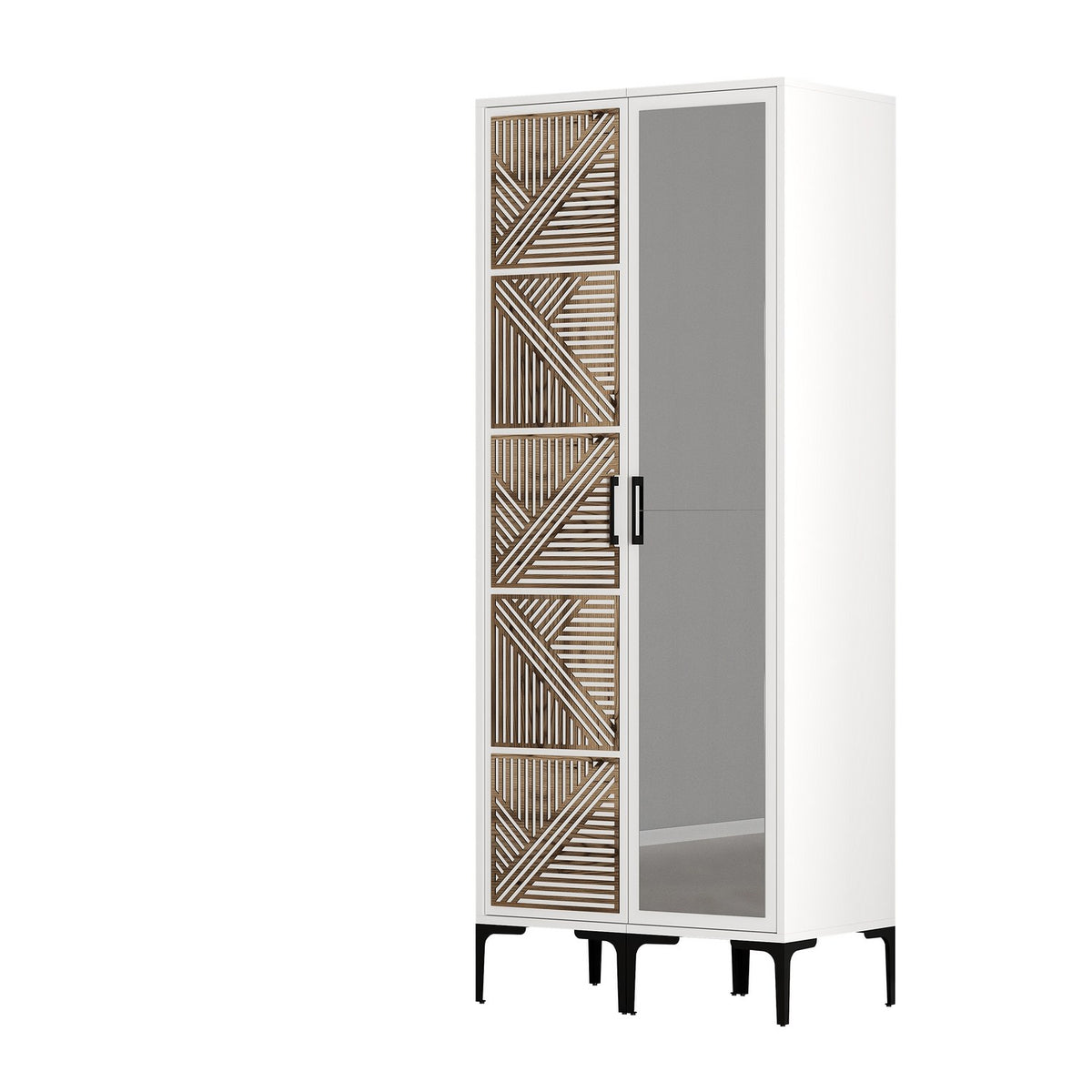 Ντουλάπα Petrochori Λευκό 80x47.5x201.4 εκ. Μελαμίνης - Pakobazaar