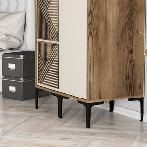 Ντουλάπα Petalida Καρυδί - Κρεμ 80x47.5x201.4 εκ. Μελαμίνης