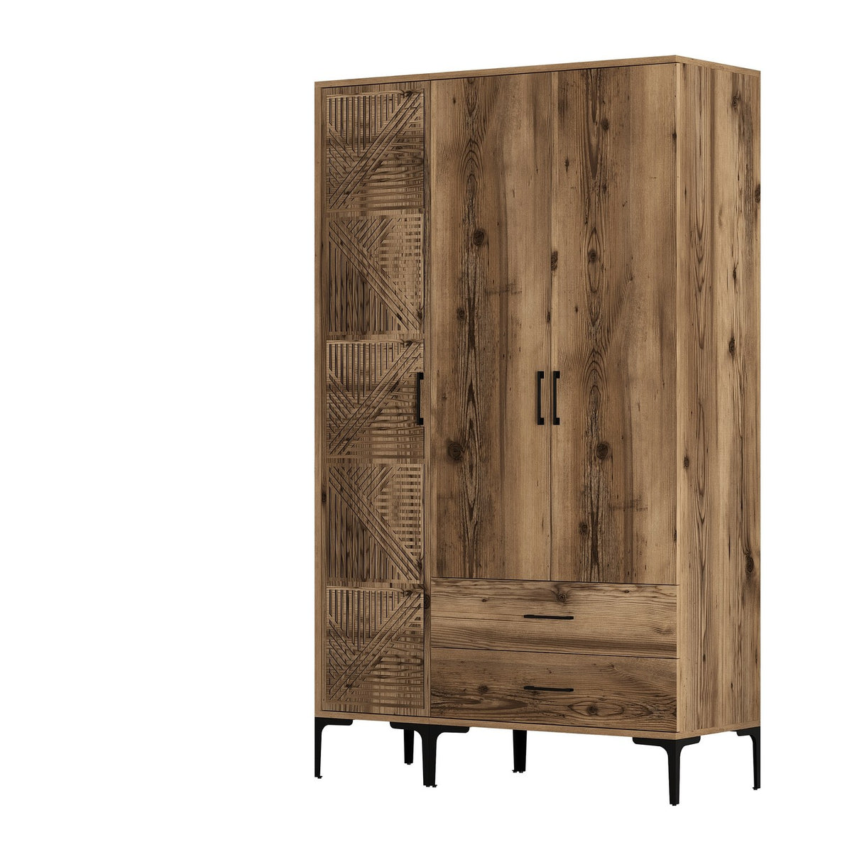 Ντουλάπα Kypseli Καρυδί 120x47.5x201.4 εκ. Μελαμίνης