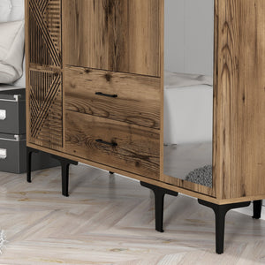 Ντουλάπα Pantokratoras Καρυδί 160x47.5x201.4 εκ. Μελαμίνης - Pakobazaar