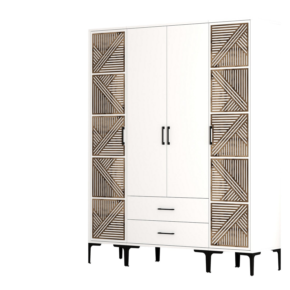 Ντουλάπα Palioura Λευκό 160x47.5x201.4 εκ. Μελαμίνης - Pakobazaar